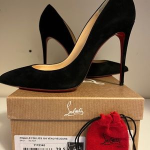 Women’s Christian Louboutin Pigalle Follies - black suade